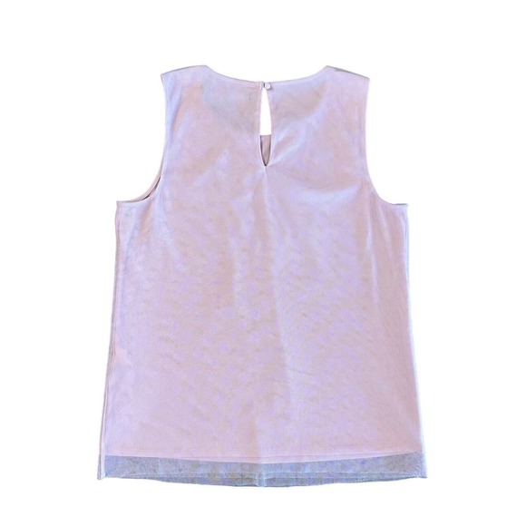 White House Black Market Light Pink Tulle Layered Sleeveless Tank Top Size XS - Picture 2 of 12